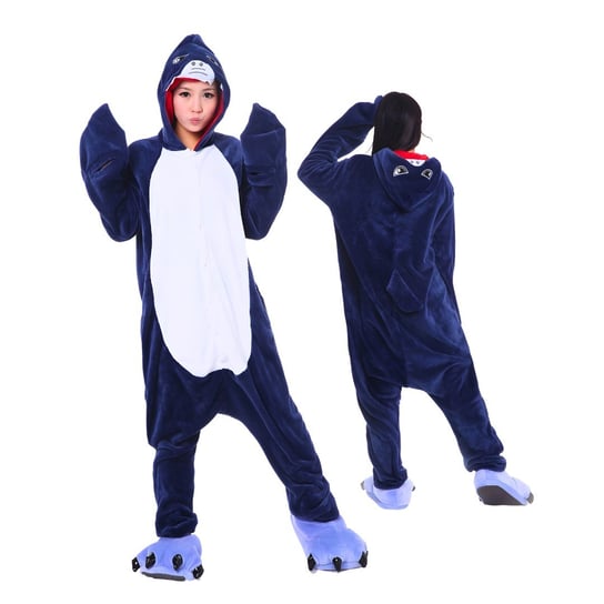 Piżama Onesie Kigurumi Kostium Niebieski Rekin L: 165-175cm nerd hunters