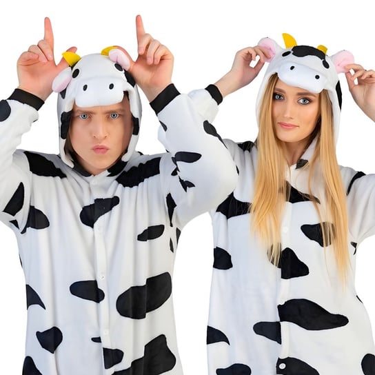 Piżama Onesie Kigurumi Kostium Przebranie Krowa S: 145 - 155cm nerd hunters