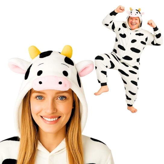 Piżama Onesie Kigurumi Kostium Przebranie Krowa XL: 175-185cm nerd hunters