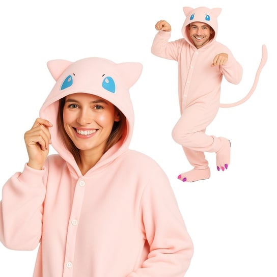 Piżama Onesie Kigurumi Kostium Przebranie Pokemon Mew S: 145 - 155cm nerd hunters