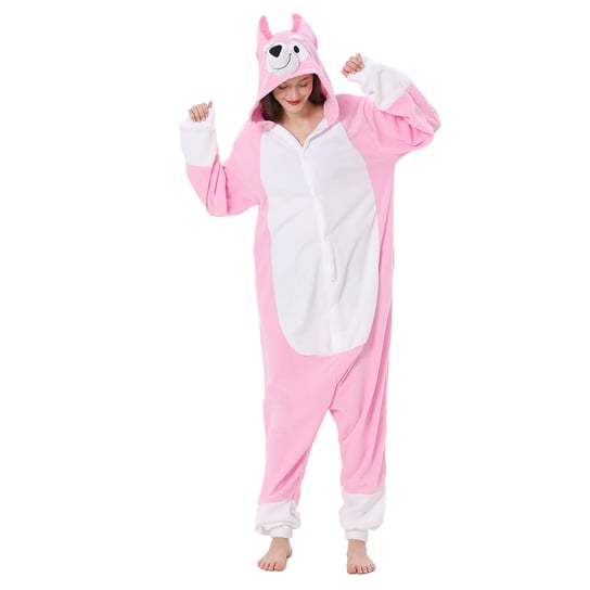 Piżama Onesie Kigurumi Kostium Przebranie Różowy Wilk 155-165 cm nerd hunters