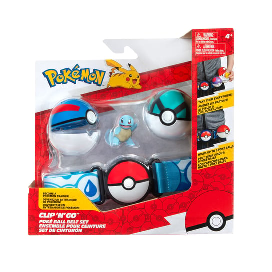 pkw - clip 'n' go poke ball belt set (great ball, net ball and squirtle #1) w13 JAS POKEMON