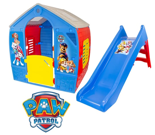 Plac zabaw - domek dla dzieci + zjeżdżalnia 140 cm Psi Patrol Mochtoys