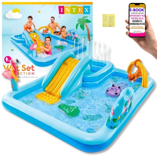 PLAC ZABAW ZJEŻDZALNIA WODNA OGRODOWA ŚLIZG ŚLIZGAWKA BASEN DMUCHANY DLA DZIECI INTEX + EBOOK-3 Intex