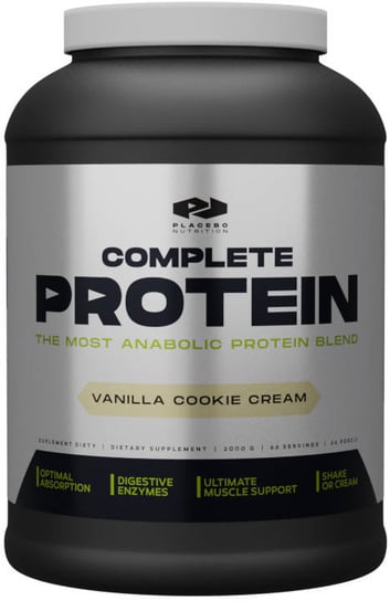 Placebo Nutrition Complete Protein Vanilla Cookie Cream 2000g Placebo Nutrition