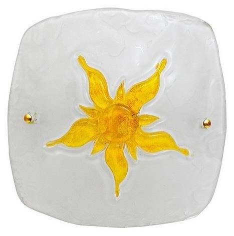 Plafon Biały/Żółty Szklany Lampa Sun 13-88614 Candellux Lighting