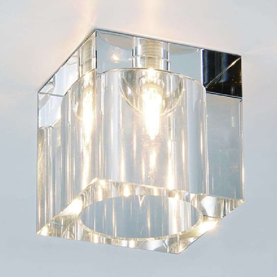 Plafon LAMPA kwadratowa Cubo Claro Orlicki Design sufitowa OPRAWA szklana kostka glamour chrom przezroczysta Orlicki