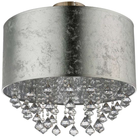 Plafon LAMPA sufitowa AMY 15188D3 Globo abażurowa OPRAWA z kryształkami glamour crystal srebrna przezroczysta Globo