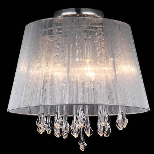 Plafon LAMPA sufitowa ISLA MXM1869-3 WH Italux klasyczna OPRAWA kryształowa abażurowa glamour crystal biała ITALUX