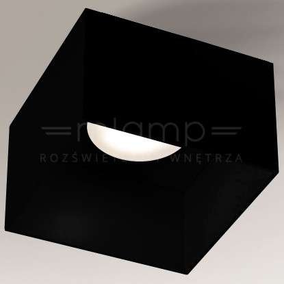 Plafon LAMPA sufitowa KONAN 1147 Shilo metalowa OPRAWA kwadratowa kostka cube czarna Shilo