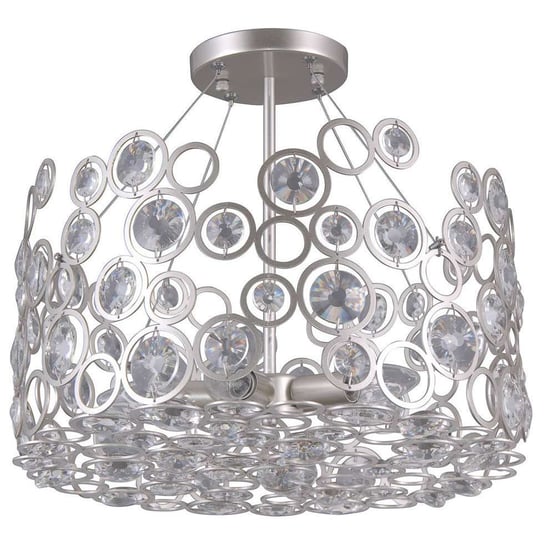 Plafon LAMPA sufitowa NARDO PNPL-33064-5-CH.S Italux okrągła OPRAWA glamour z kryształami metalowa crystal srebrna szampańska ITALUX