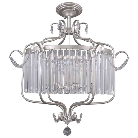 Plafon LAMPA sufitowa RINALDO PNPL-33057-6B-CH.S Italux glamour OPRAWA metalowa okrągła crystal kryształki srebrna szampańska ITALUX