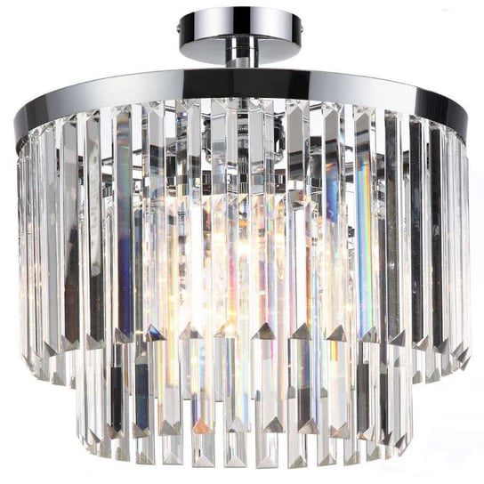 Plafon LAMPA sufitowa VETRO LP-2910/4C Light Prestige okrągła OPRAWA glamour z kryształkami crystals przezroczysty chrom Light Prestige