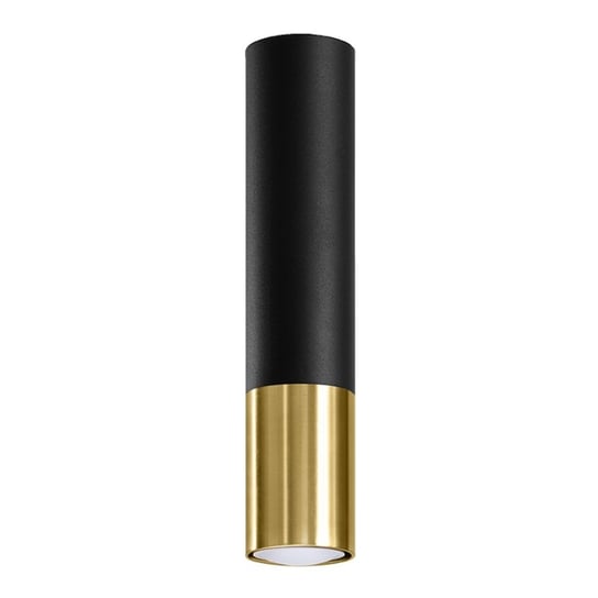 Plafon LOOPEZ czarny/złoty nowoczesny tuba świeci w dół SL.0951 Sollux Lighting Sollux Lighting