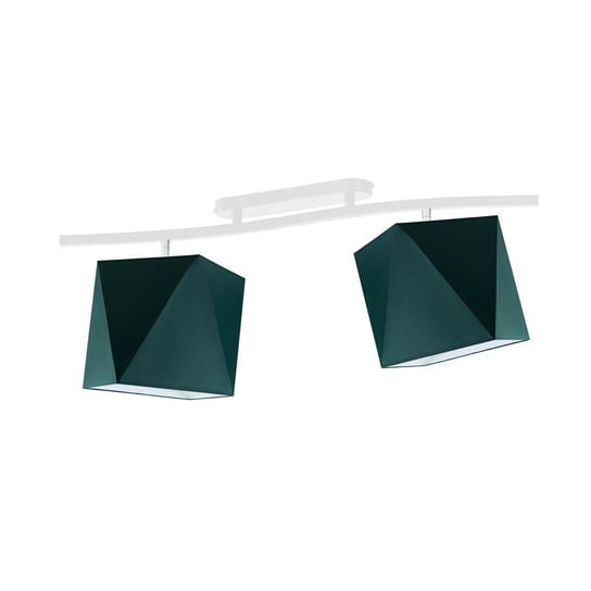 Plafon sufitowy LYSNE Corona, 2x60 W, E27, zieleń butelkowa/biały, 27x60 cm LYSNE