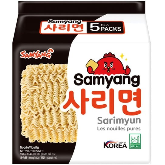 Plain Noodle Only Sarimyun, makaron instant bez dodatków 5 x 110g - Samyang Samyang