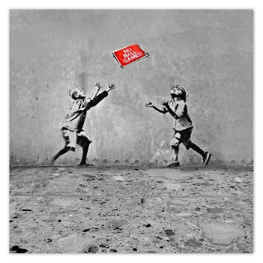 Plakat 100x100 Banksy No Ball Games ZeSmakiem