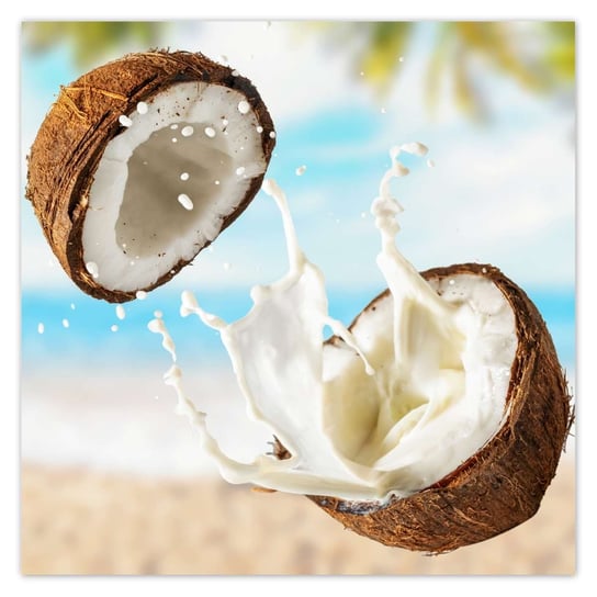 Plakat 100x100 Mleczko kokosowe Kokosy ZeSmakiem