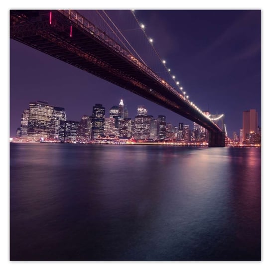 Plakat 100x100 Most nocą USA Nowy York ZeSmakiem