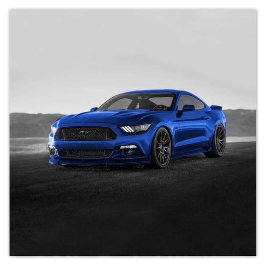 Plakat 100x100 Niebieski Ford Mustang ZeSmakiem