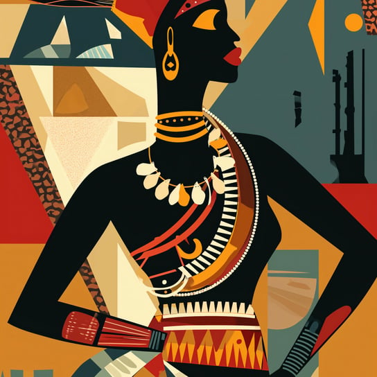 Plakat 100x100cm Afrykańska Mozaika Zakito Posters