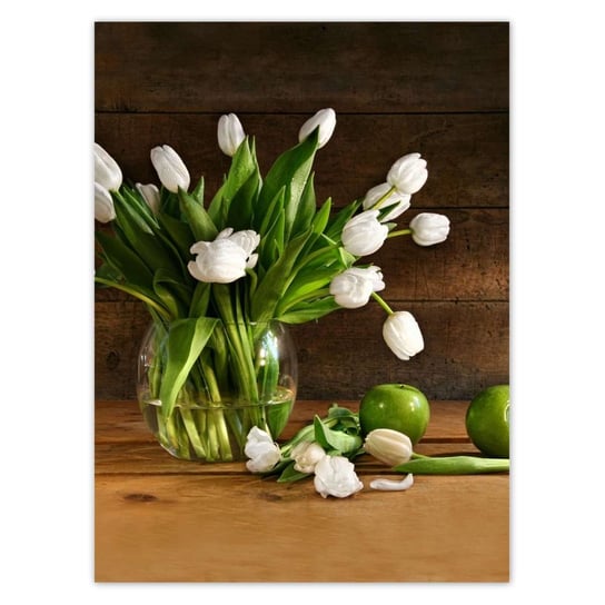 Plakat 100x135 Białe tulipany ZeSmakiem