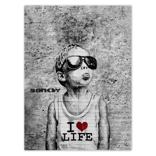 Plakat 100x135 I love life Banksy ZeSmakiem