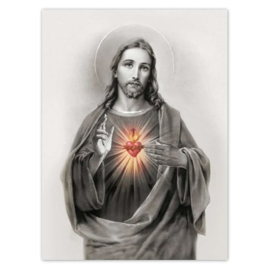 Plakat 100x135 Jezus Chrystus Król Serce ZeSmakiem