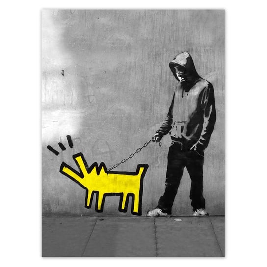Plakat 100x135 Żółty piesek Banksy ZeSmakiem
