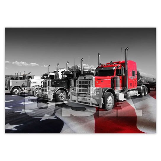 Plakat 100x70 Amerykańskie ciężarówki ZeSmakiem