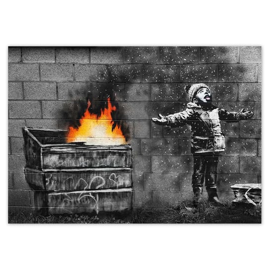 Plakat 100x70 Banksy śnieg smog ZeSmakiem