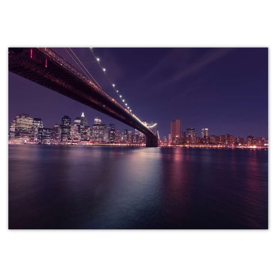 Plakat 100x70 Most nocą USA Nowy York ZeSmakiem