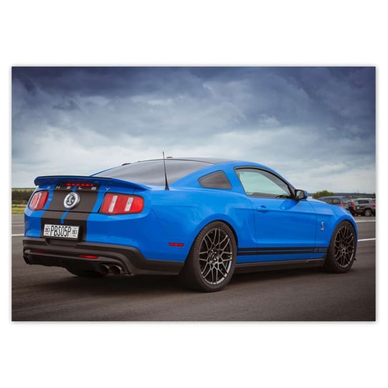 Plakat 100x70 Niebieski Ford Mustang ZeSmakiem