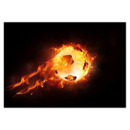 Plakat 100x70 Piłka nożna w ogniu ZeSmakiem