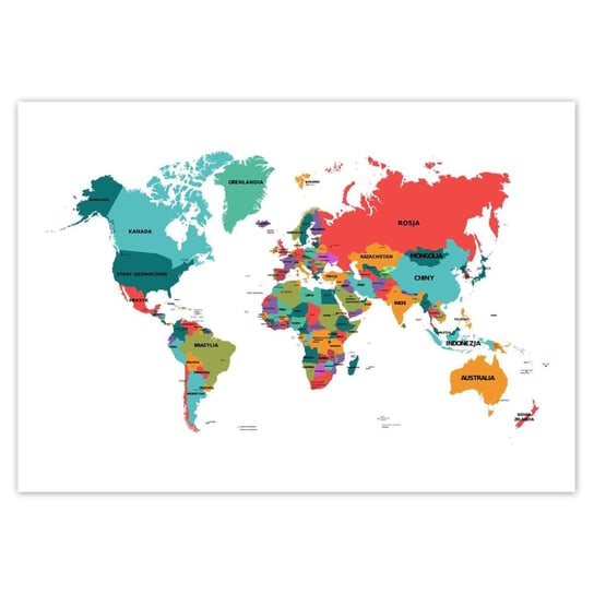 Plakat 100x70 Polityczna mapa świata ZeSmakiem