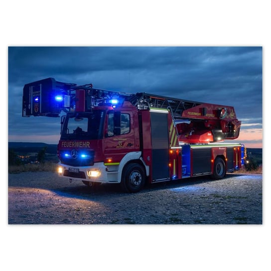 Plakat 100x70 Wóz strażacki na sygnale ZeSmakiem