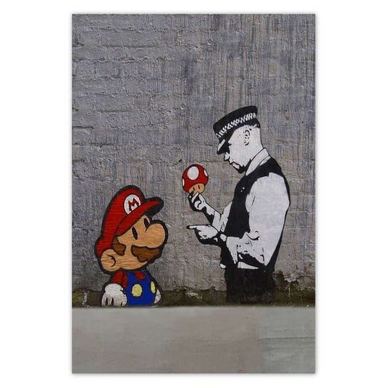 Plakat 105x155 Banksy Grzybiarz Policja ZeSmakiem