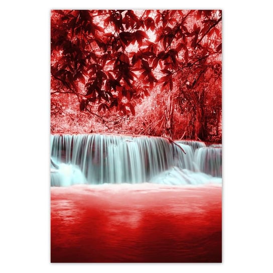 Plakat 105x155 Czerwony wodospad Kaskada ZeSmakiem