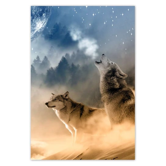 Plakat 105x155 Wilk wyjący do księżyca ZeSmakiem