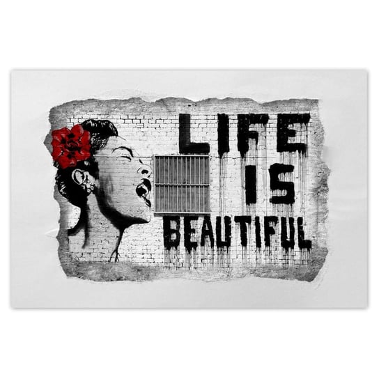 Plakat 120x80 Banksy Life is beautiful ZeSmakiem