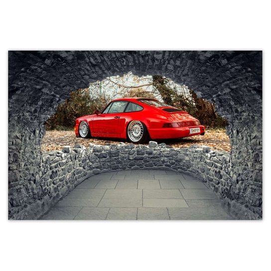 Plakat 120x80 Czerwone Porsche Samochód ZeSmakiem