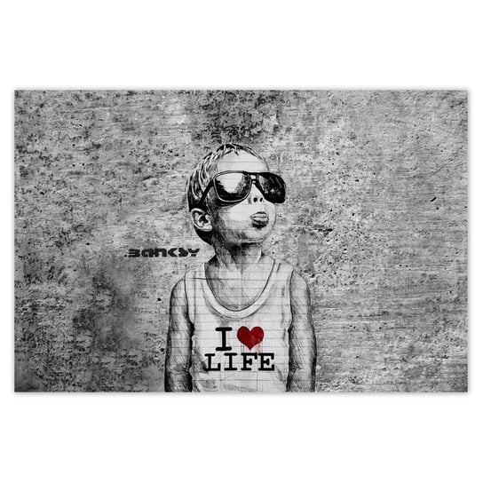 Plakat 120x80 I love life Banksy ZeSmakiem