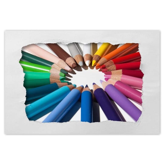 Plakat 120x80 Kolorowe kredki Rysowanie ZeSmakiem