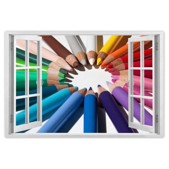 Plakat 120x80 Kolorowe kredki Rysowanie ZeSmakiem