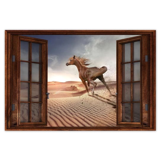 Plakat 120x80 Koń galopujący przez pustynię ZeSmakiem