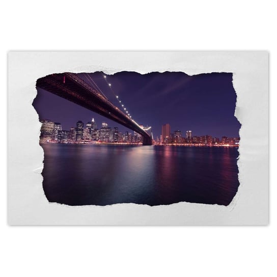 Plakat 120x80 Most nocą USA Nowy York ZeSmakiem