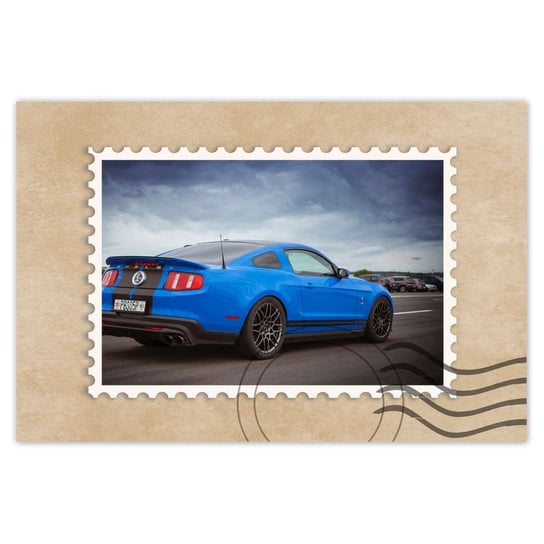 Plakat 120x80 Niebieski Ford Mustang ZeSmakiem
