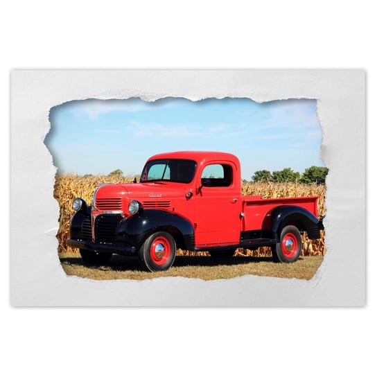 Plakat 120x80 Stary Czerwony Ford PickUp ZeSmakiem