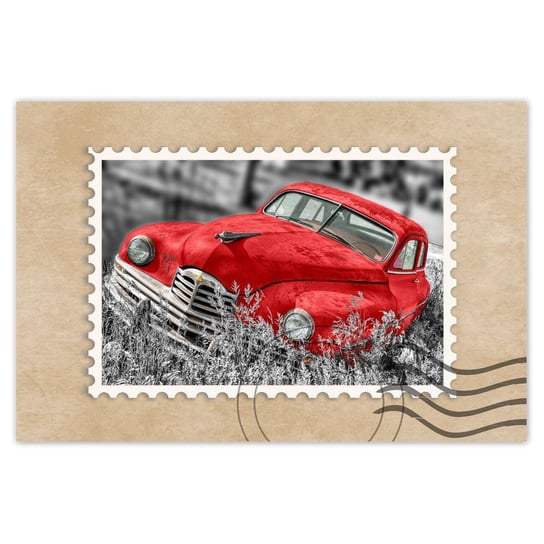 Plakat 120x80 Stary czerwony samochód ZeSmakiem
