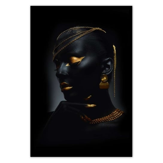 Plakat 125x185 Głowa ze złotymi ozdobami ZeSmakiem